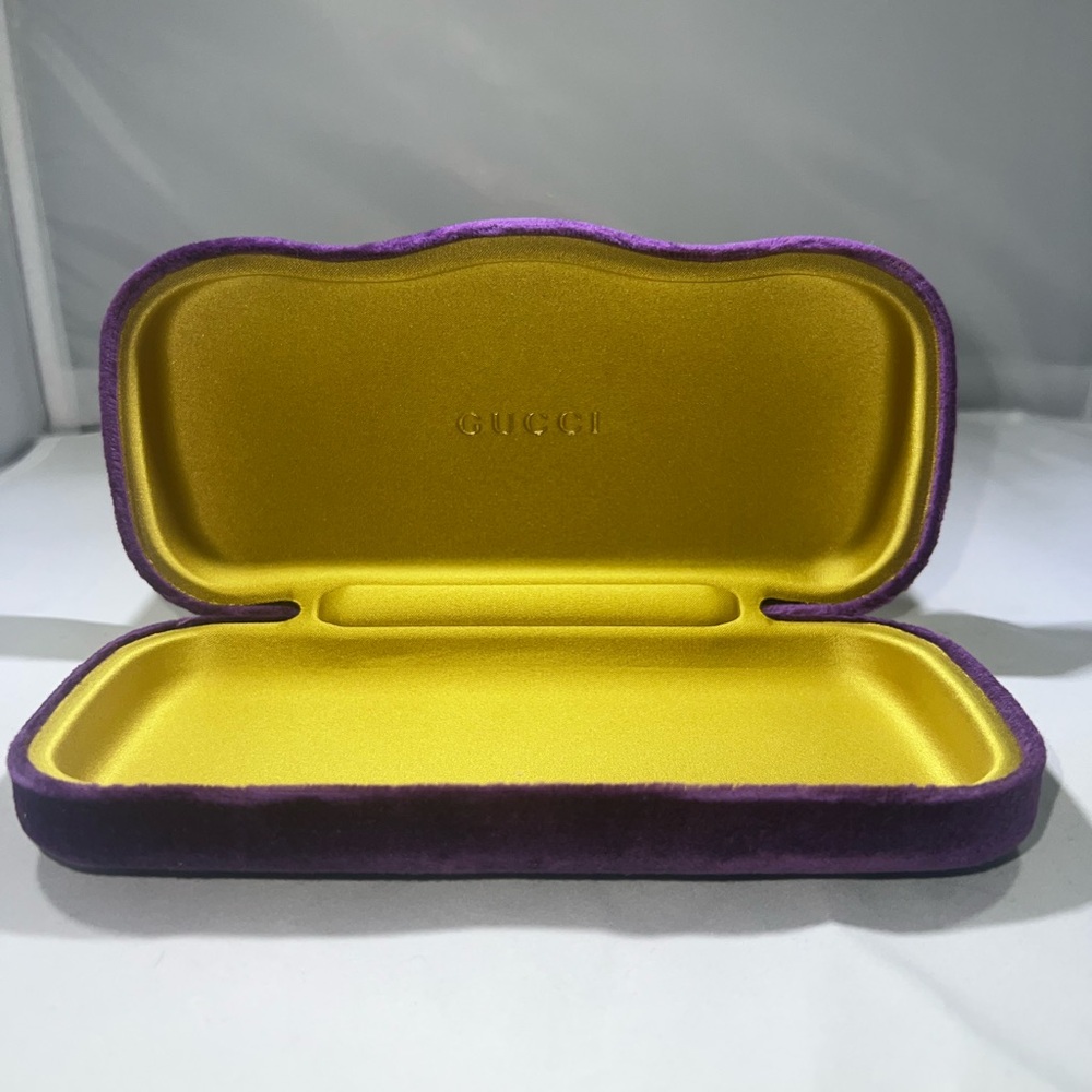Gucci Eyeglasses Case Purple Velvet Clamshell Eyewear Sunglasses Case Only - Picture 2 of 2